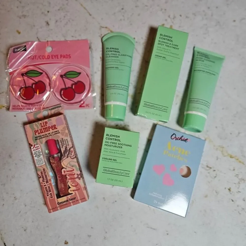 New Beauty Bundle Lot – Blemish Control Skincare, Lip Plumper, Eye Pads, Acne Pa